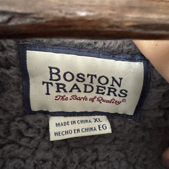 Vintage 90s Y2K Boston Traders Full Zip Knit Sherpa Lined Mens XL Sweater Chunky - Picture 4 of 10